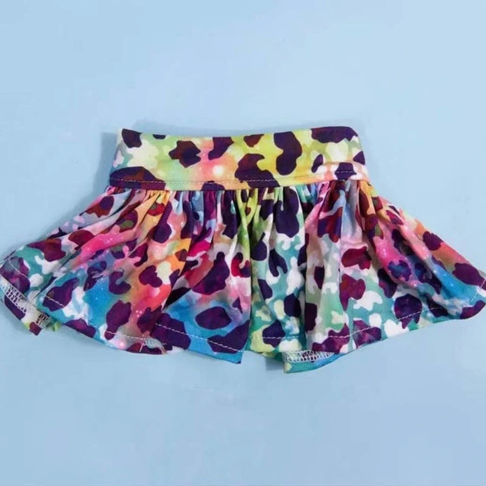 Adorable Dog 2-piece Multi Rainbow Bikini Swimsuit Size Medium